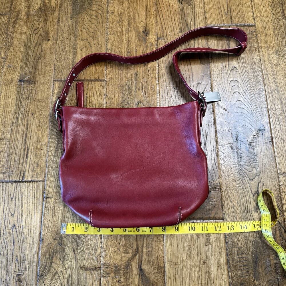 Vintage Authentic Coach 9058 Legacy Hobo Leather Shoulder Bag Red Purse - Picture 2 of 6